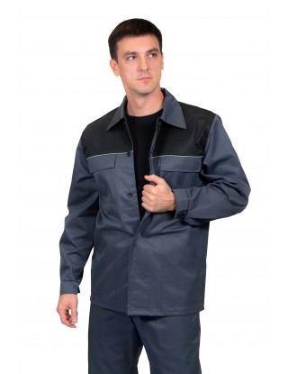 Костюм "Стандарт-2" (брюки + куртка), сірий+чорний, грета
