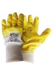 Перчатки трикотажные с нитриловым покрытием, желт. WERK (WE2132)