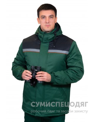 Куртка утепленная "Зима" зелена + чорна