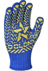 Перчатки трикотажные с ПВХ точкой "Звезда" арт. 587 ТМ "Долоні" (синие)