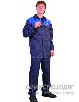 Костюм "Стандарт-2" (напівкомбінезон + куртка) темно-синій + синій
