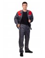 Костюм "Стандарт-3" (брюки + куртка), т/сірий + червоний, саржа щ. 270