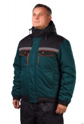 Куртка утепленная "Комбо-2" темно-зеленый + черный