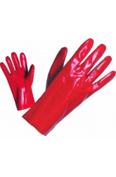 Перчатки (краги) защитные, красное покрытие ПВХ (35 см.)